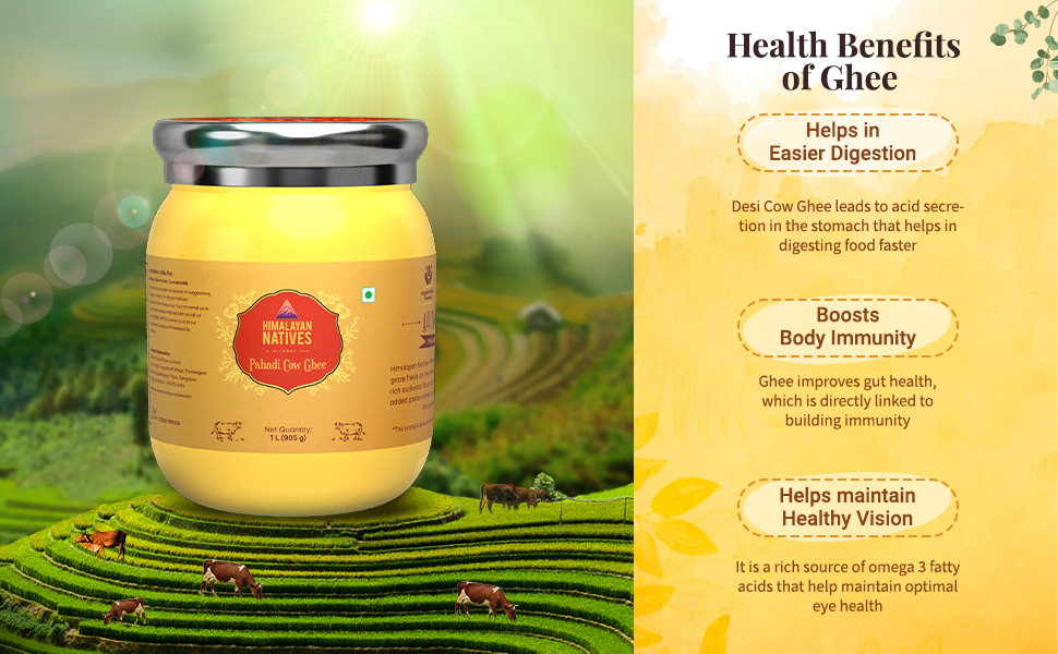 Himalayan Natives Pahadi Cow Ghee 1L 100 Pure and Natural Desi Cow