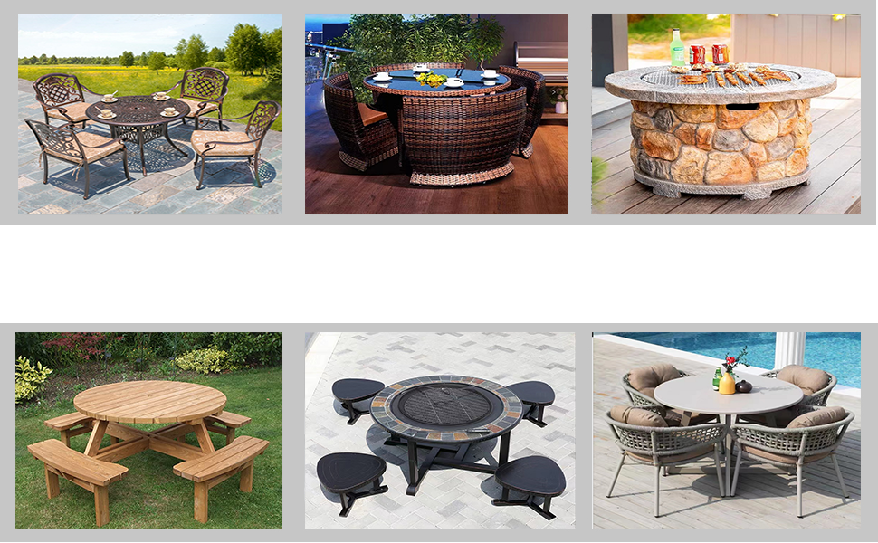 SIRUITON Round Furniture Cover Circular Table Cover Patio Set Cover Outdoor Garden Furniture