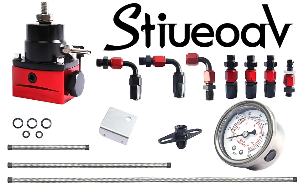 Stiueoav Fuel Pressure Regulator Adjustable Fuel Pressure