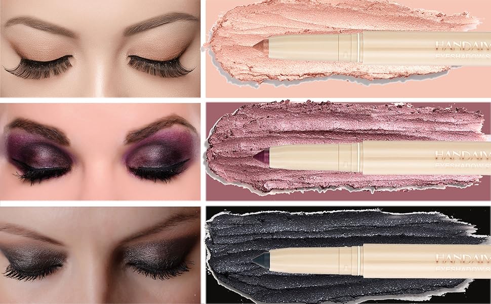 Topcent 12 Pcs Cream Eyeshadow Stick Set Soft Matte Shimmer Rainbow Earth Colors