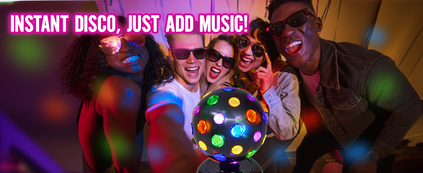 Playbees Disco Led Ball people partying instant disco just add music