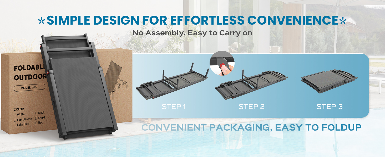 No Assembly, Easy to Carry on