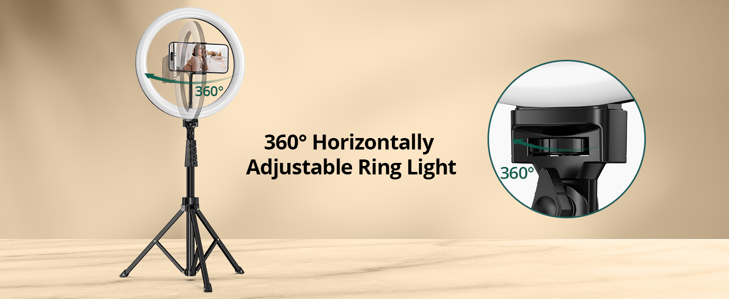 ATUMTEK 12" Selfie Ring Light with 63" Extendable Tripod Stand, Selfie