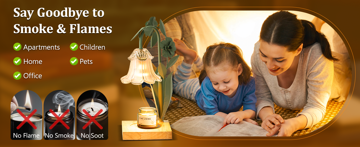 Electric wax melt warmer are safe with no open flame, making them pet and child friendly