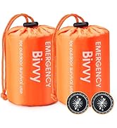 Esky Emergency Sleeping Bag, 2 Pack Portable Survival Thermal Bivy Sack, Waterproof Lightweight S...