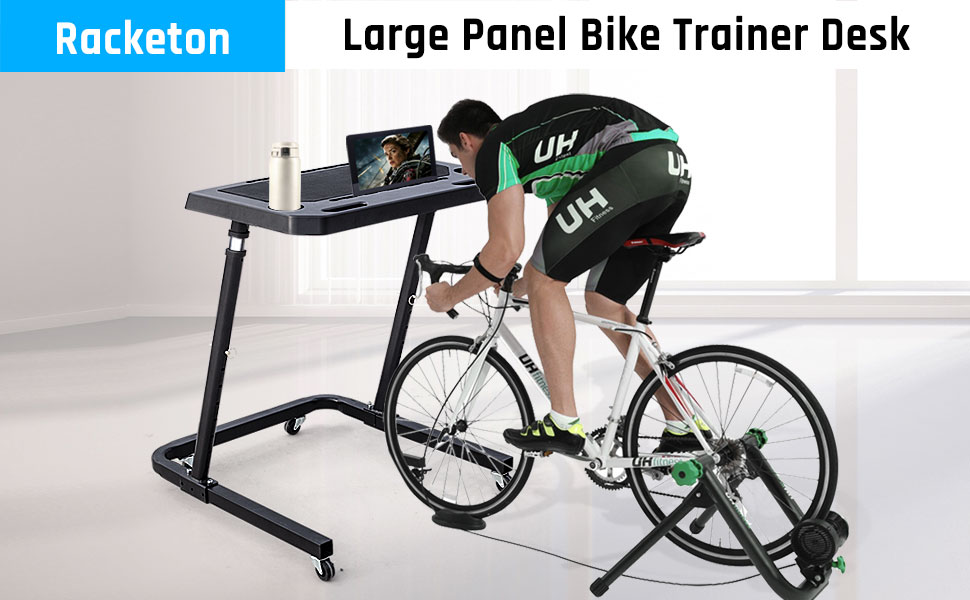 Racketon Large Panel Height Adjustable Bike Trainer Desk