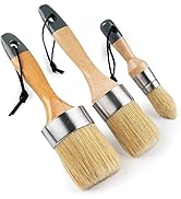 Mister Rui Chalk Paint Brush, Wax Paint Brush Set 3 Pack, Round Paint Brushes Use with All Paints...