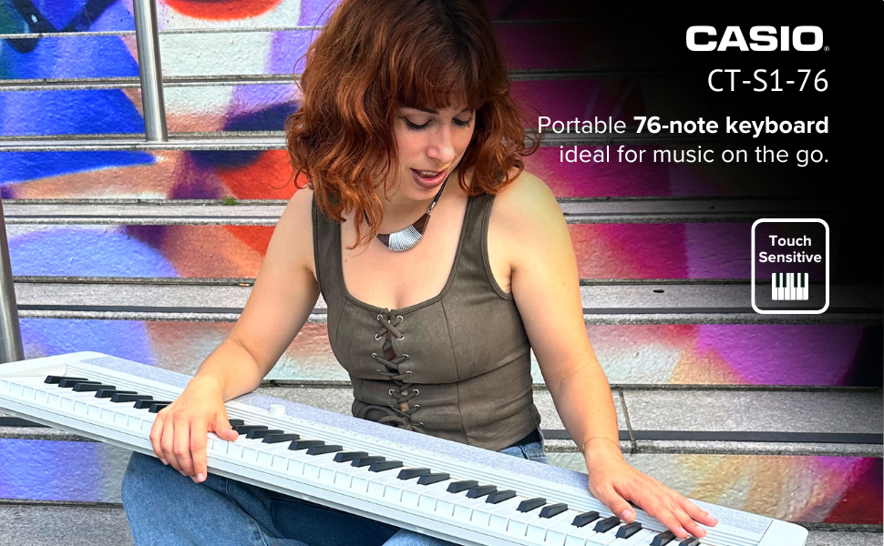 The CT-S1-76 is a portable 76 note piano keyboard
