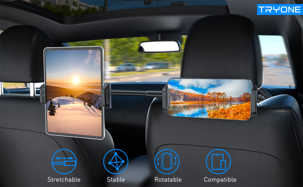 headrest tablet holder