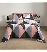 OHS Teddy Coverless Quilt Double 10.5 Tog, Reversible Fleece Duvet Double Washable Coverless Duve...