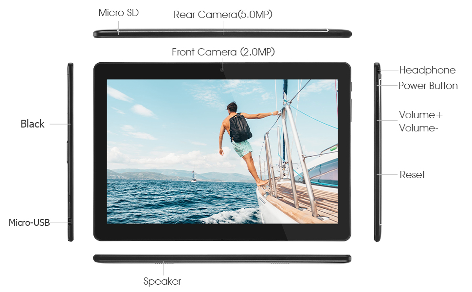 tablet with dual camera speakers