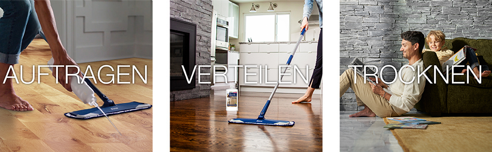 Politur auf Holzboden aufgetragen, verteilter Politur Holzboden, Holzboden für 1 Stunde trocknen
