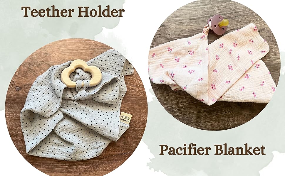 Leyl&Ari Organic Muslin Lovey Security Blanket Pacifier