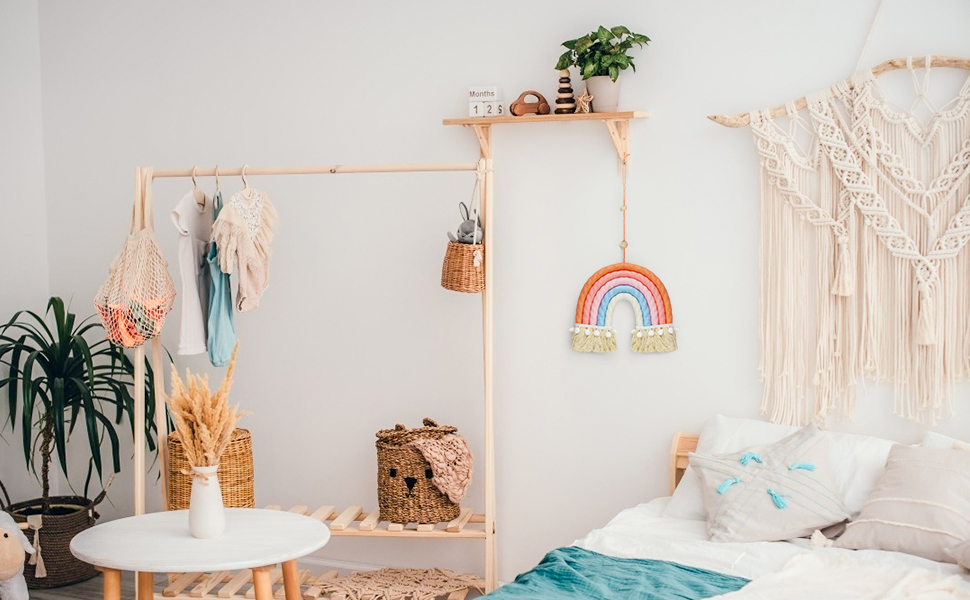 Linkstyle Gewebter Regenbogen Wandbehang