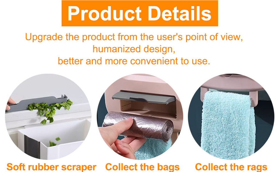 Kitchen Waste Bin, 10L Hanging Cupboard Trash Can Wall Mounted Kitchen