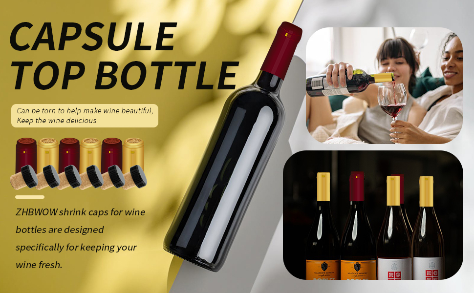 Wine Bottle Shrink Capsules & Corks Set Wine Shrink Capsules & Plastic Cork Stoppers