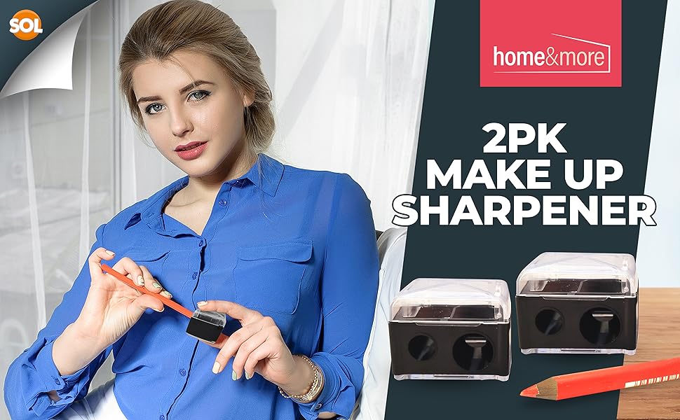 2pk Eyeliner Sharpener 2 Holes Makeup Sharpener for Big & Small Sized