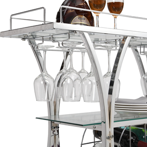 bar cart with glass holder