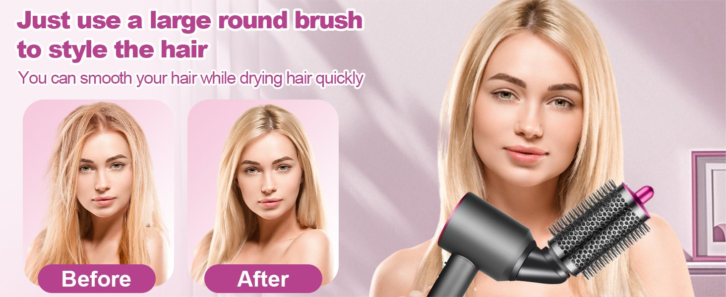 Large Round Brush Attachment for Dyson Hair Dryer