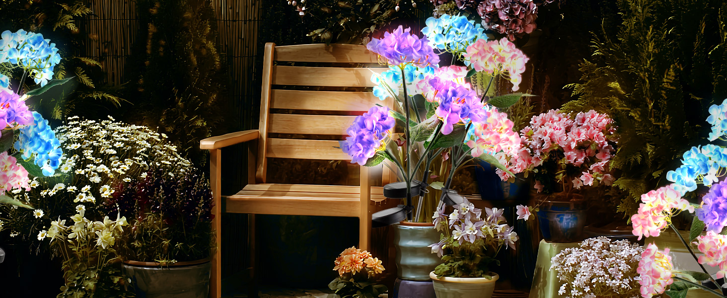 Solar Hydrangea Flower Lights