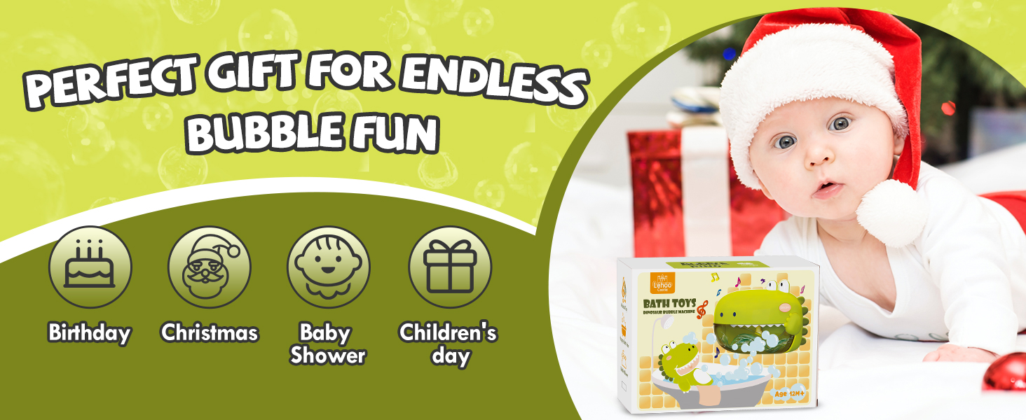 Lehoo Castle Bath Toys, Singing Bath Bubble Machine Dinosaur, Automatic Shower Bathtub Toys for