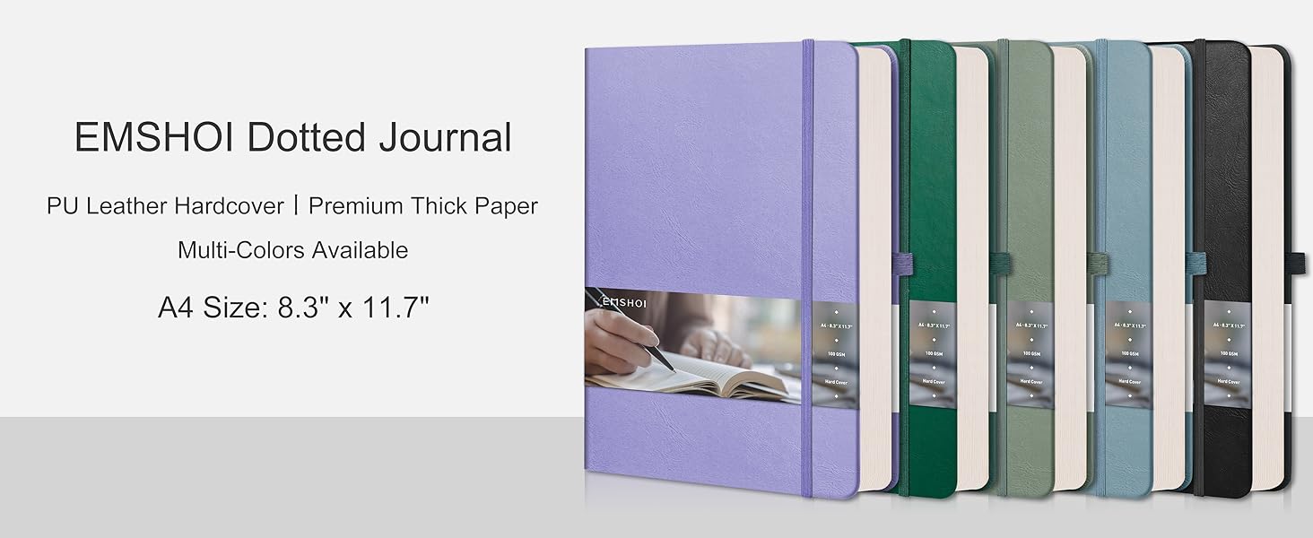 Dotted Journal Hardcover Notebook 8.5 x 11 Dot Grid Notebook Journal for Women