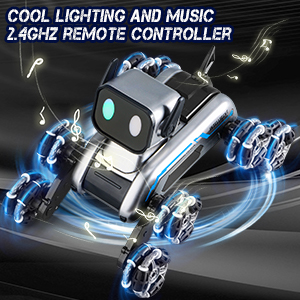 Sumkyle RC Car, 8WD Gesture Sensor Remote Control Stunt Car with Lights, Music, Remote Control Robot Dog Toy, Suitable for 6-14 Years Old Boys Girls 19 .