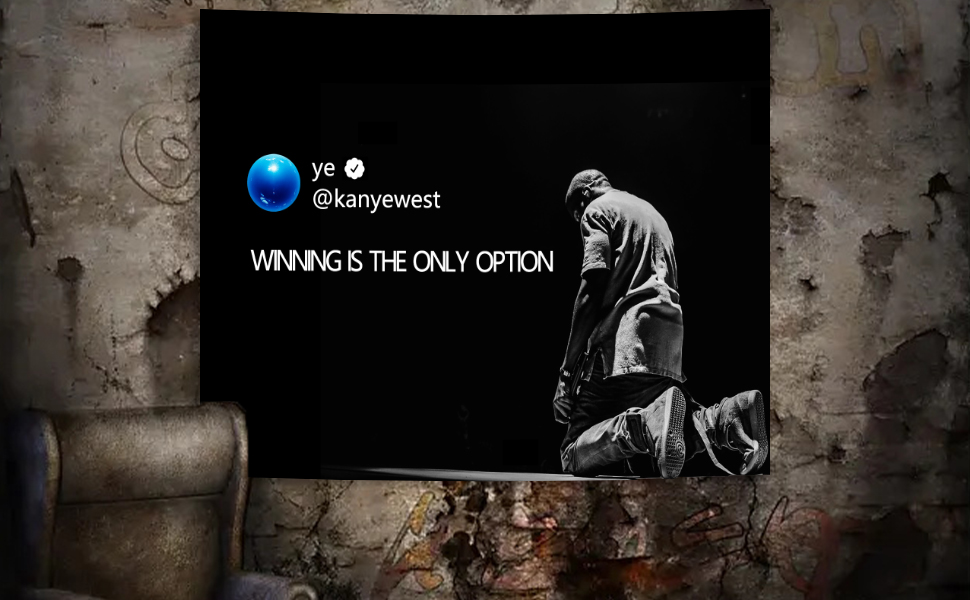 Atrippy Kanye Tweet Tapestry Wall Hanging, Rapper Quote Art