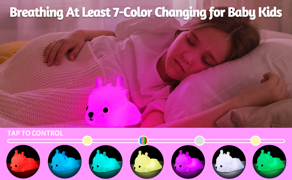Night Light Kids, Baby Night Light Bedside Lamp for Bedroom Nursery