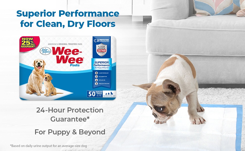 WeeWee Puppy Training Pee Pads 6Count 28" x 34" XLarge