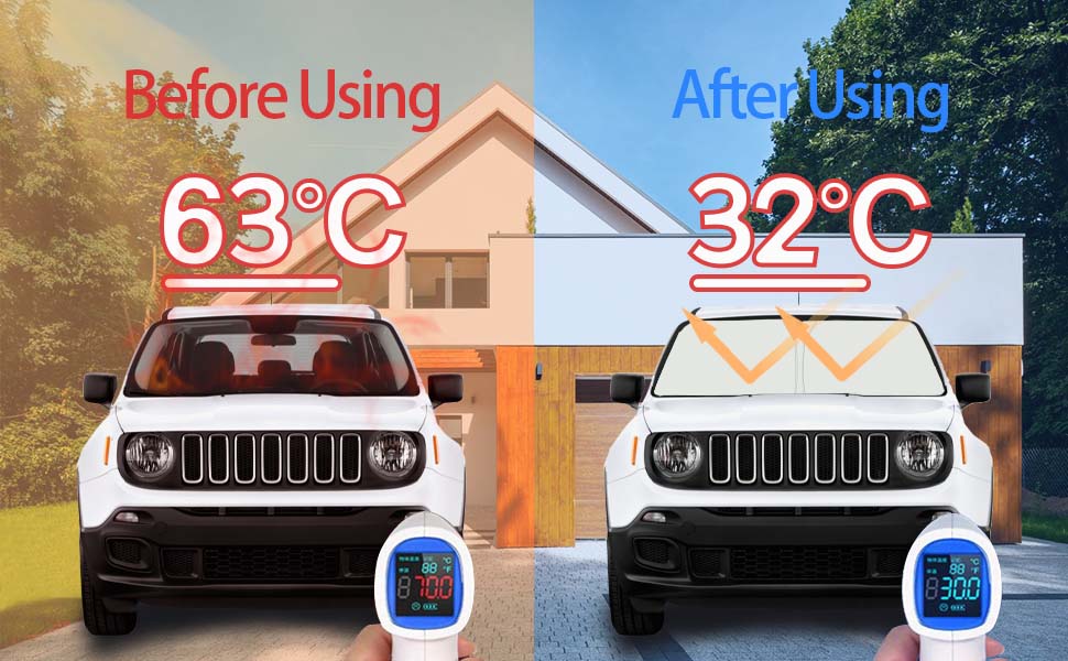 Moricere Upgrade Windshield Sun Shade for Jeep Renegade