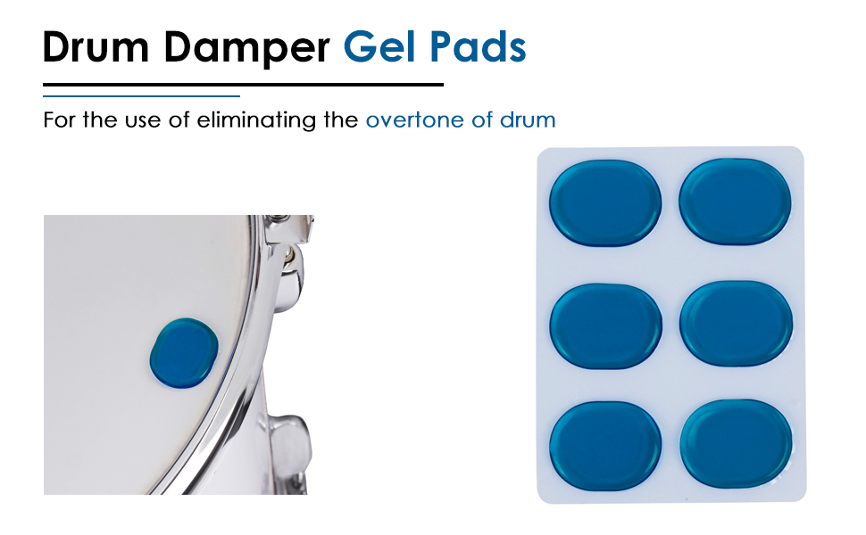 Drum Damper Gel Pads,6PCS ToxicFree Silencing Paste Drum Dampener