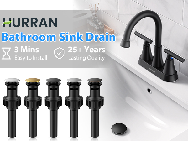 Bathroom Sink Drain Pop-up Bathroom Sink Stopper Vanity Vessel Hair Catcher Anti-Clog Strainer