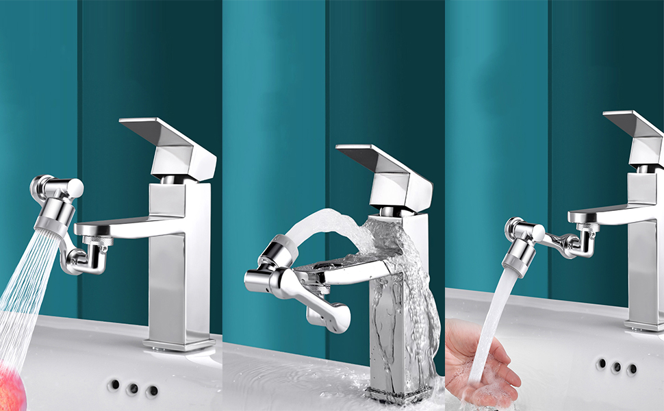 Faucet Extender, 1080° Swivel Faucet Aerator, Splash Filter Faucet Adapter, 2 Water Outlet Modes
