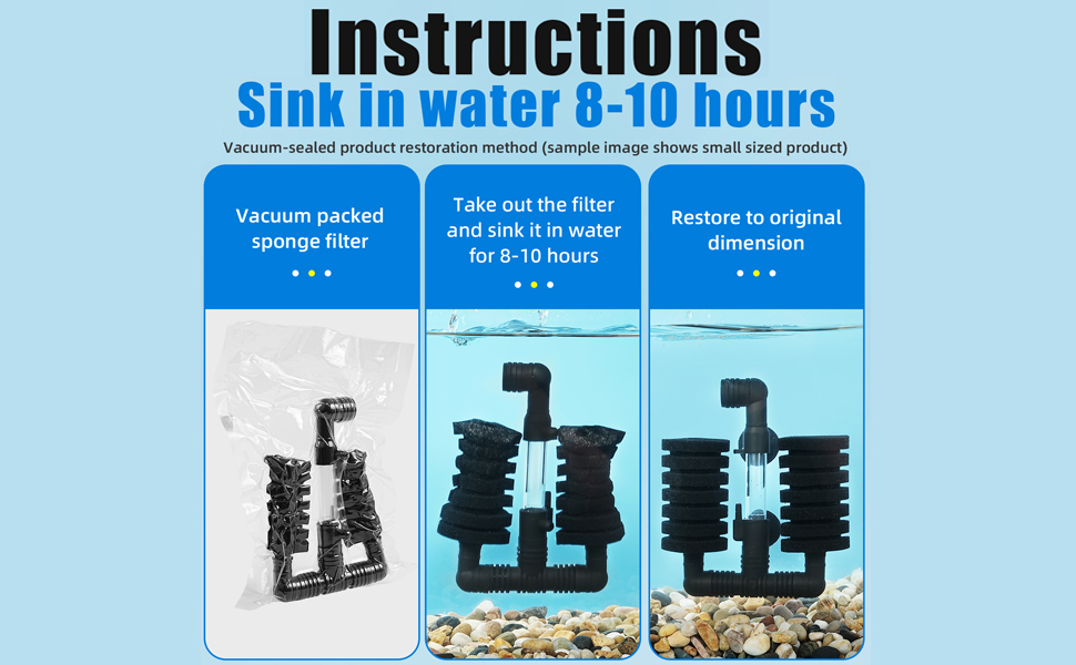 Amazon.com : AQUANEAT 4 Pack Double Bio Sponge Filter, for