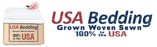 USA Bedding Logo Grown Woven Sewn 100% in the USA