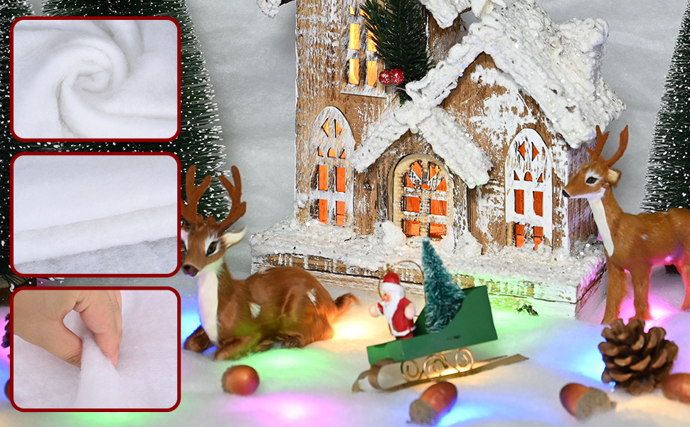 IWOLOMI Christmas Snow Blanket, Lighted Snow Blanket