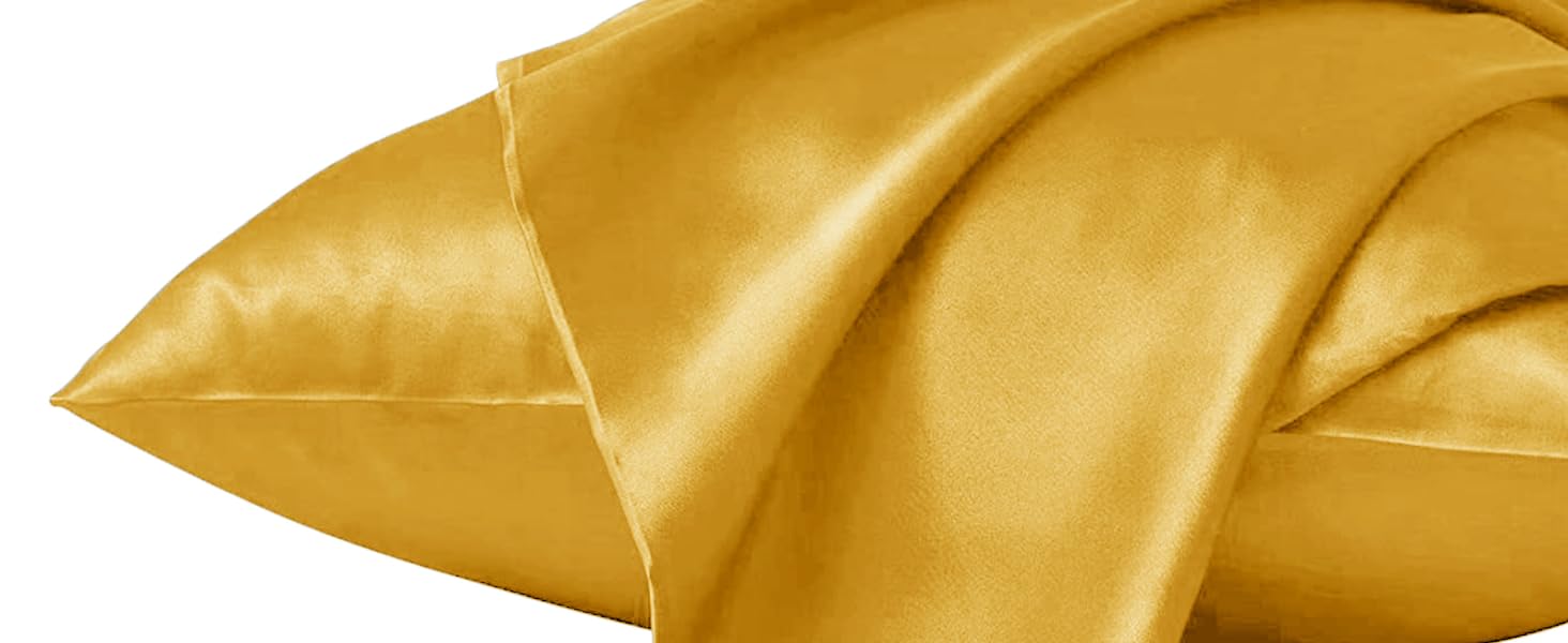 Yorkshire Bedding Satin Pillow Cases 2 Pack Luxurious White