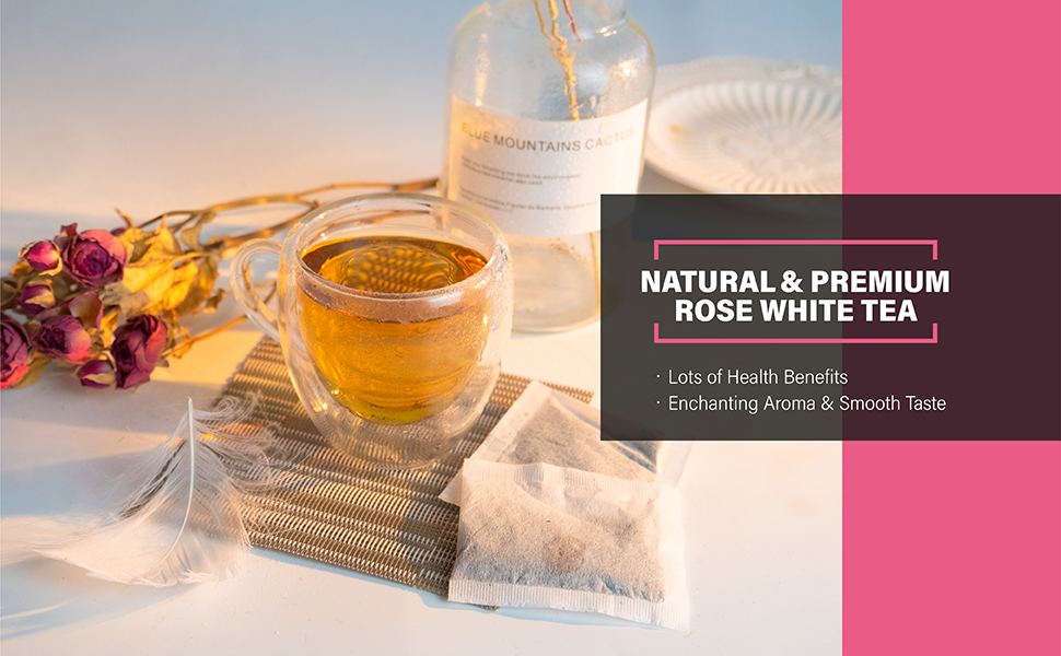 TeeLux Rose White Tea Bags, Premium White Tea with Natural