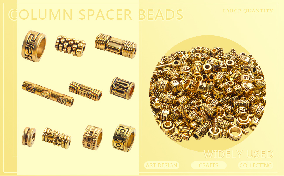 Antique Gold Column Spacer Beads