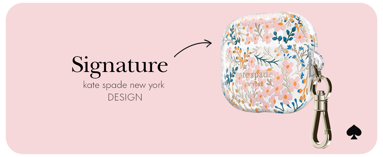 Kate Spade New York AirPods 3 Gen Protective Case with Keychain Ring - Multi Floral Rose