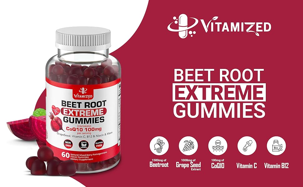 VITAMIZED Extreme Beetroot Formula & COQ10 100mg with Grape