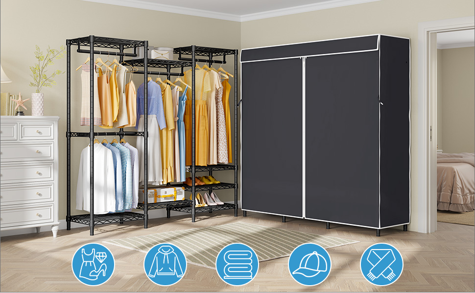 VIPEK V5C Covered Clothes Rack Heavy Duty Portable Closet