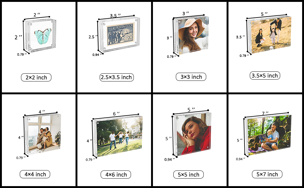 Hongtuocb 2.5x3.5 inch Acrylic Picture Frame 2 Pack, Clear