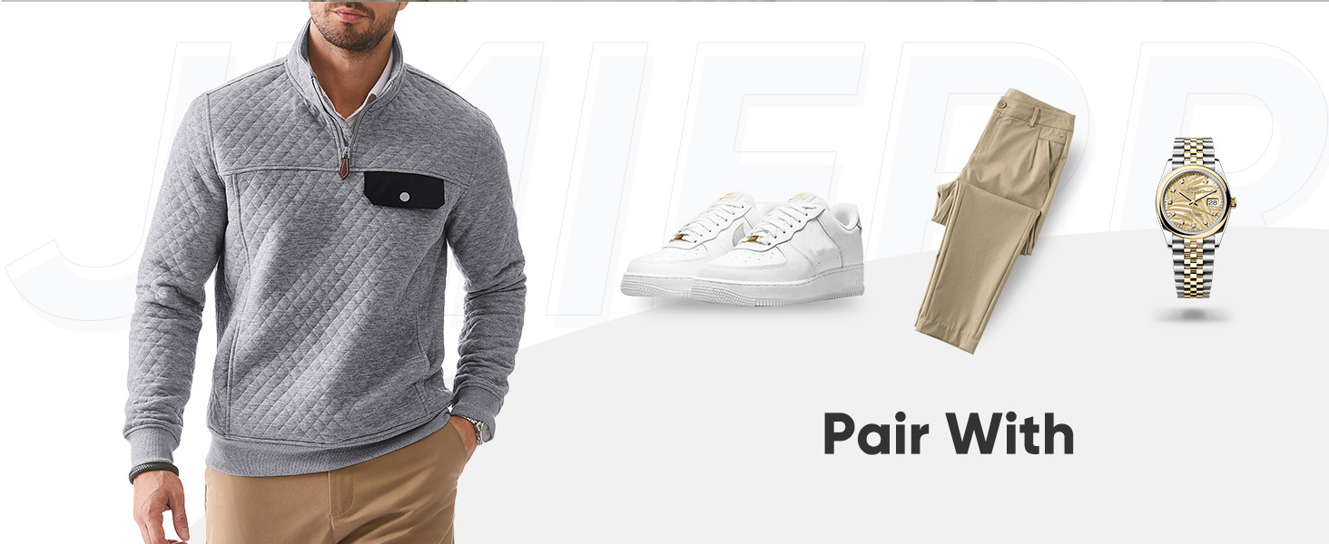 JMIERR Men's Quilted Sweatshirt