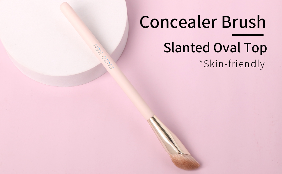 Angled Concealer Brush Under Eye by ENZO KEN, Small Nose Contour Brushes for Dark