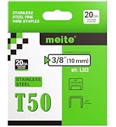 meite T50 Stainless Steel Staples, 3/8 Inch Heavy Duty 304 Stainless Steel Staples for Staple Gun...