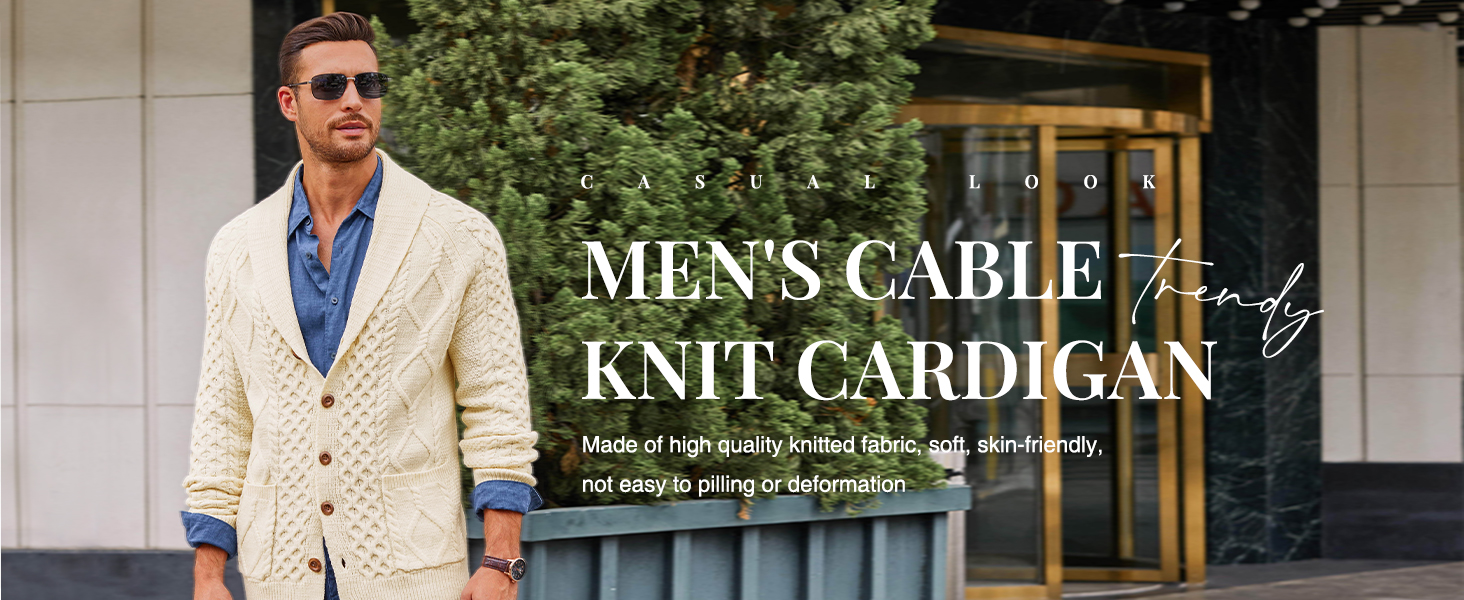 cable knitted sweater for men
