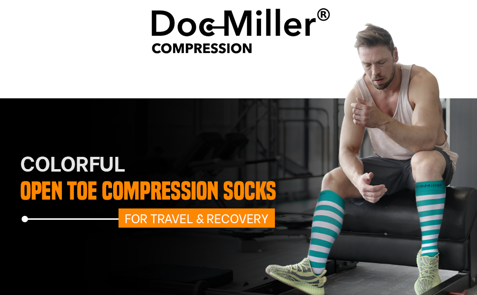 Open Toe Compression Socks Support Surgery Recovery women knee high Firm Graduated Sleeve