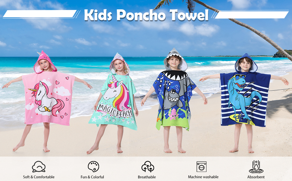 kids towel poncho bath poncho